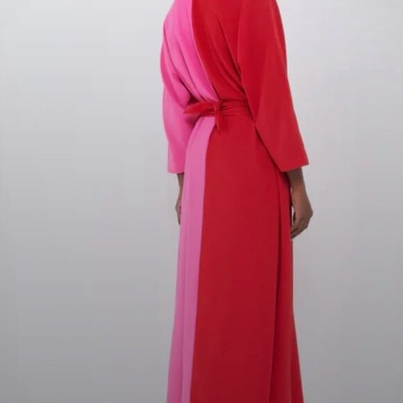 Tuckernuck India Hicks Scarlet Medium Hot Pink Madame G Colorblock Caftan - Picture 8 of 8